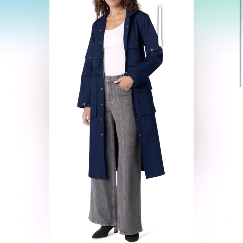 NWT The Drop Women's Convertible Navy Blue Utility Coat by Takkunda, Size Large